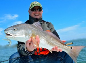 Eric Summa with one of many nice reds taken on spin tackle